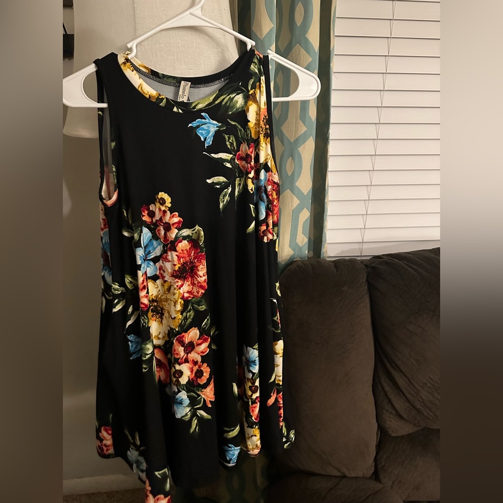 Pomelo Floral Sleeveless Dress with Pockets